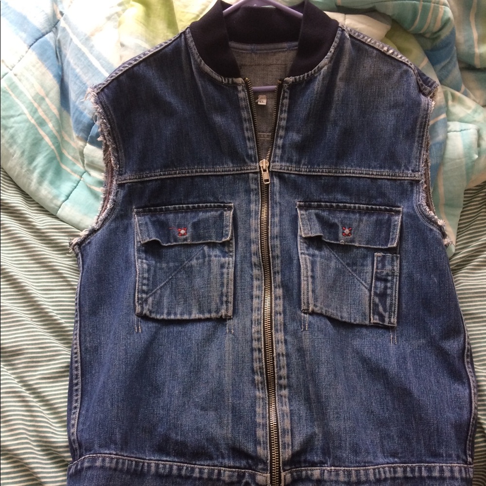 denim cut off jacket. worn once
